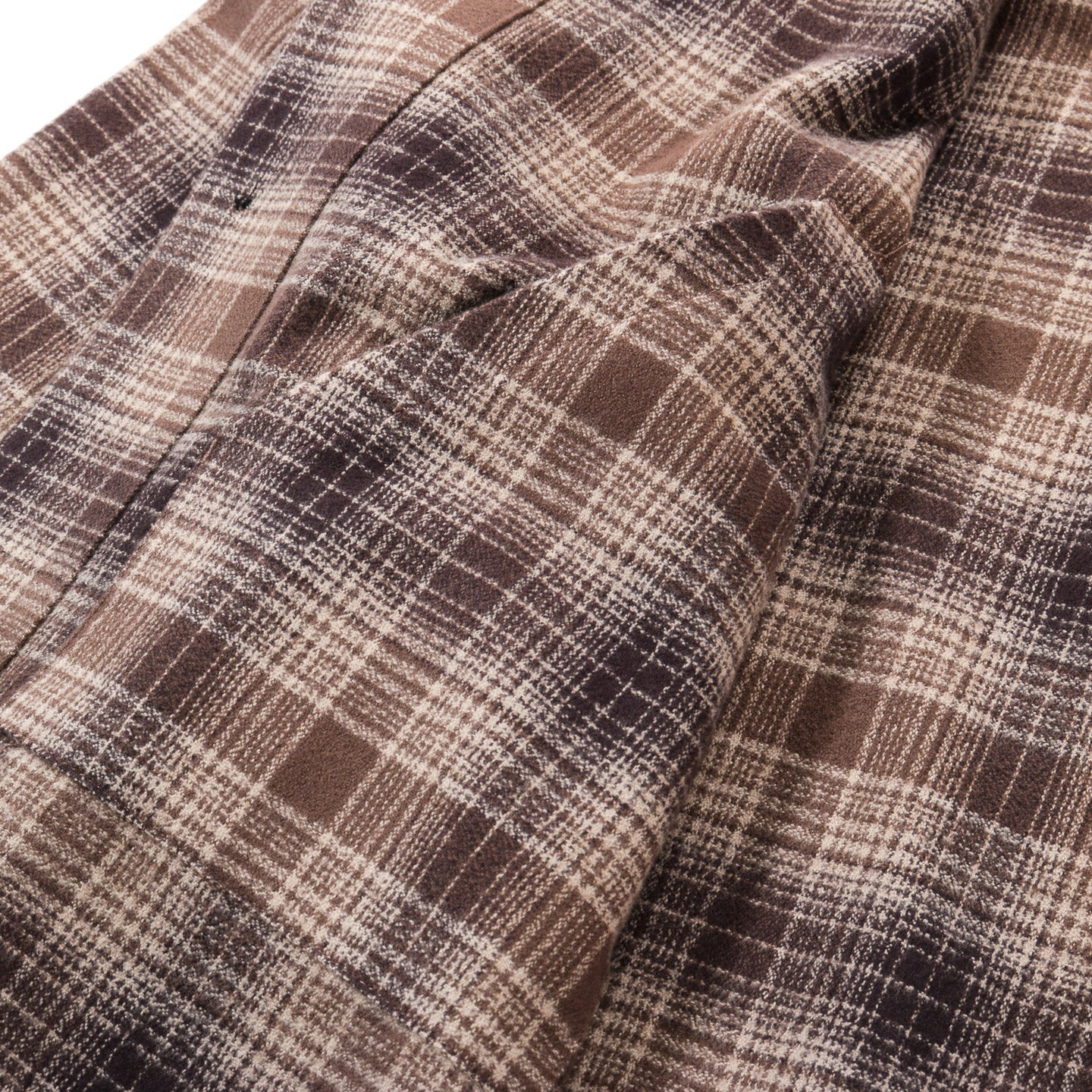 S.K. MANOR HILL TASK SHIRT JACKET BROWN PLAID COTTON FLANNEL