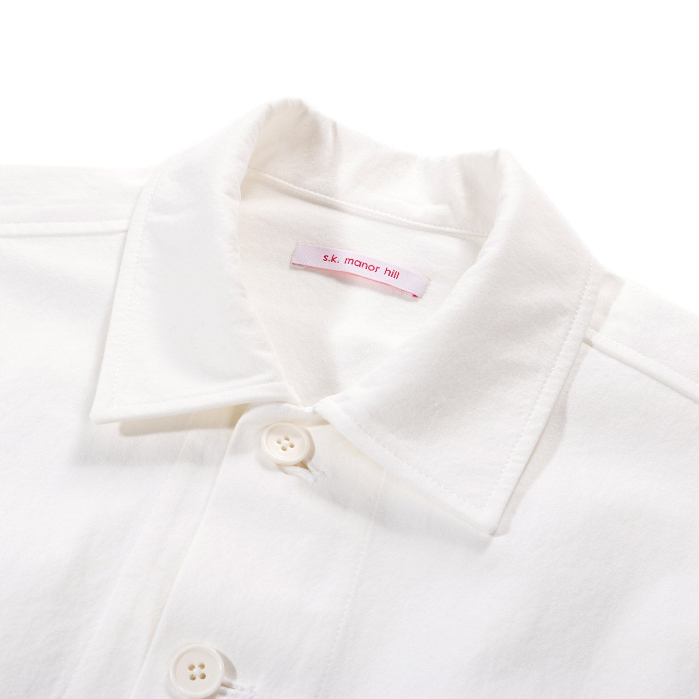 S.K. MANOR HILL TASK SHIRT JACKET WHITE ORGANIC COTTON