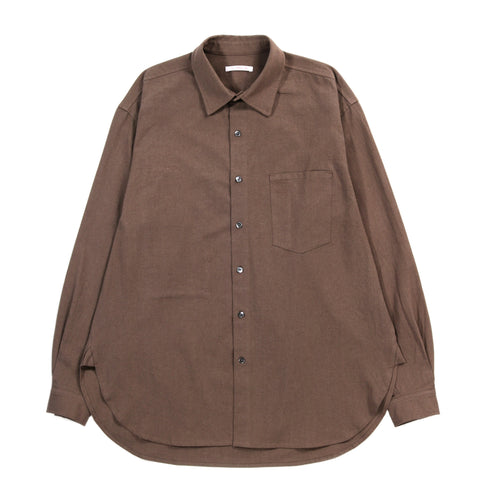 S.K. MANOR HILL SCRIBE SHIRT BROWN LINEN COTTON