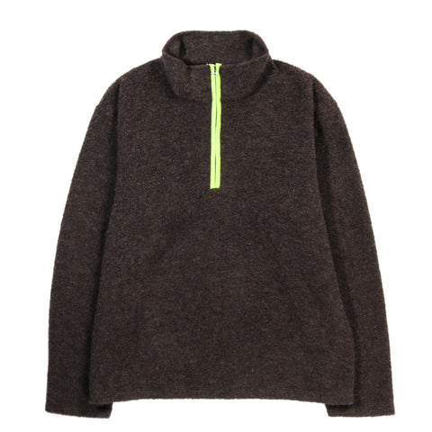 S.K. MANOR HILL HALF-ZIP PULLOVER BROWN REC WOOL PILE