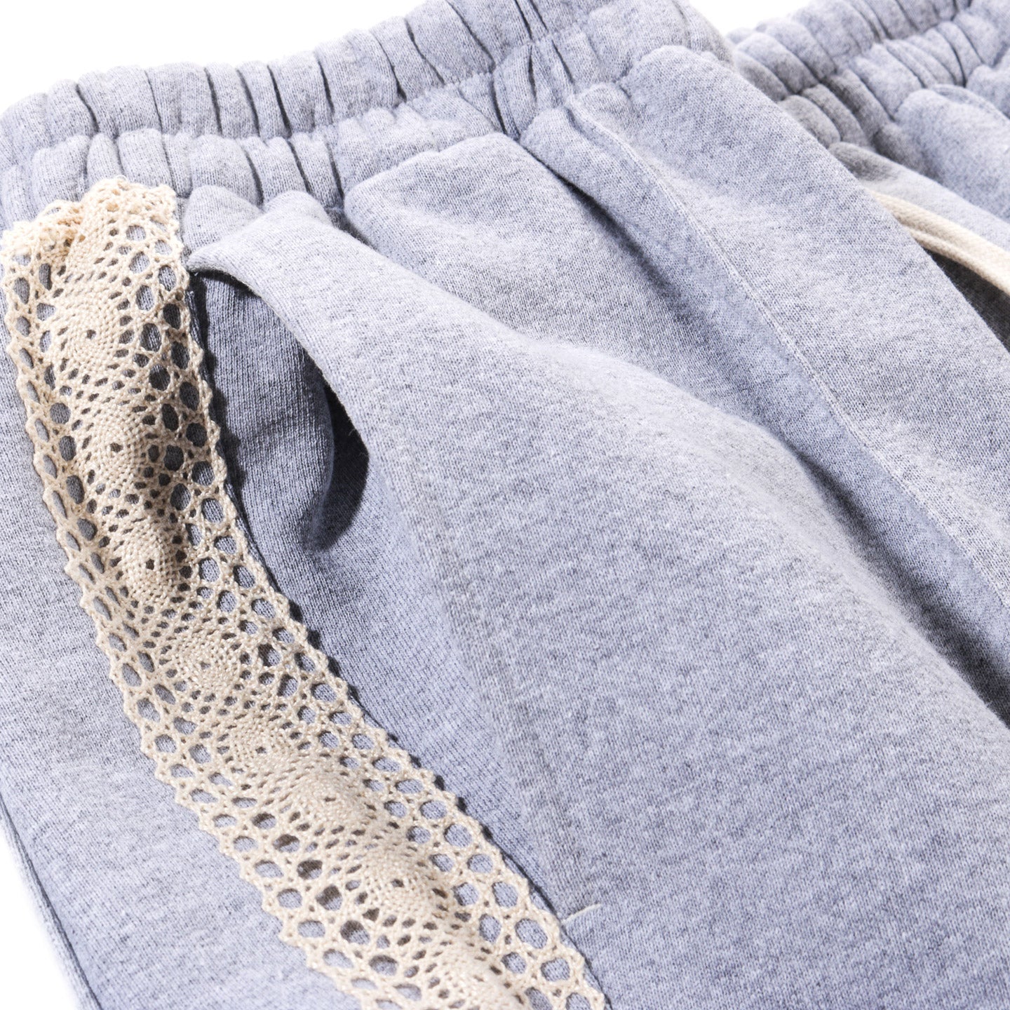 S.K. MANOR HILL SAUNTER PANT HEATHER GREY COTTON FLEECE / NATURAL TRIM