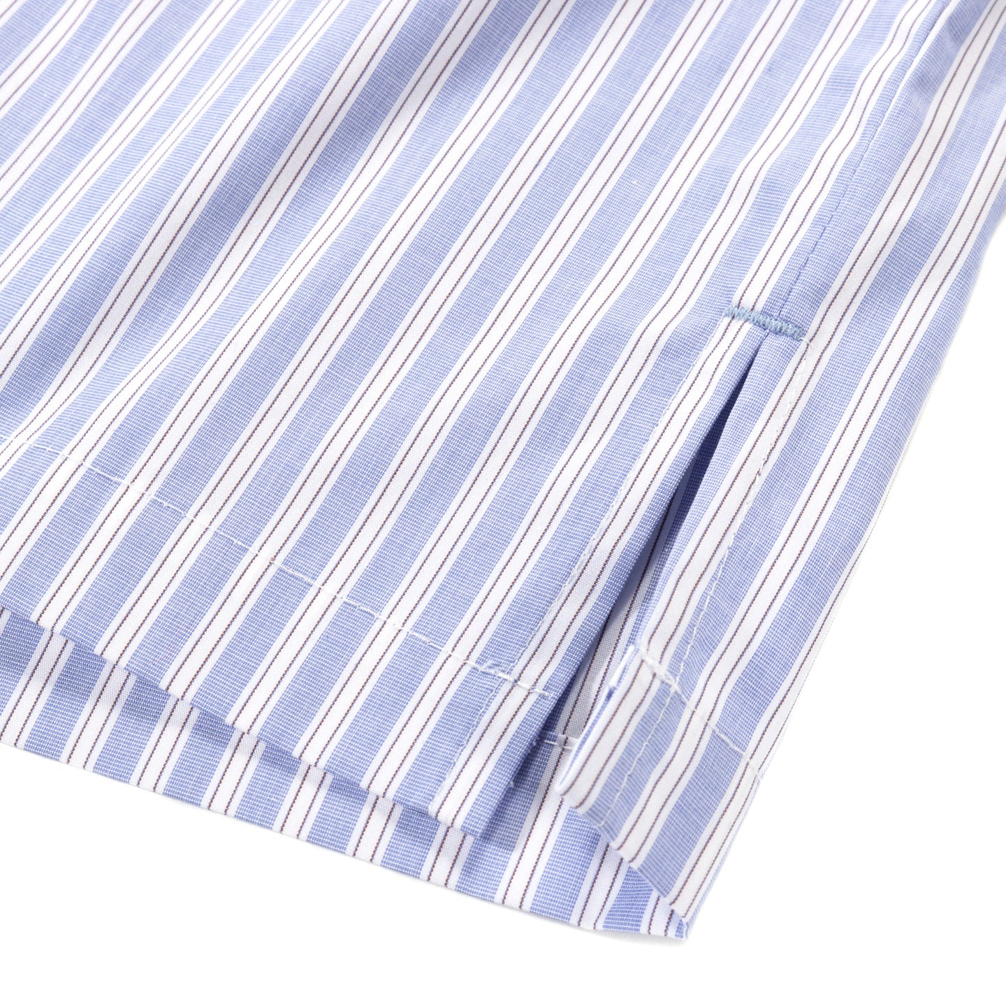 S.K. MANOR HILL ALOHA SHIRT LT. BLUE / BURGUNDY STRIPES COTTON