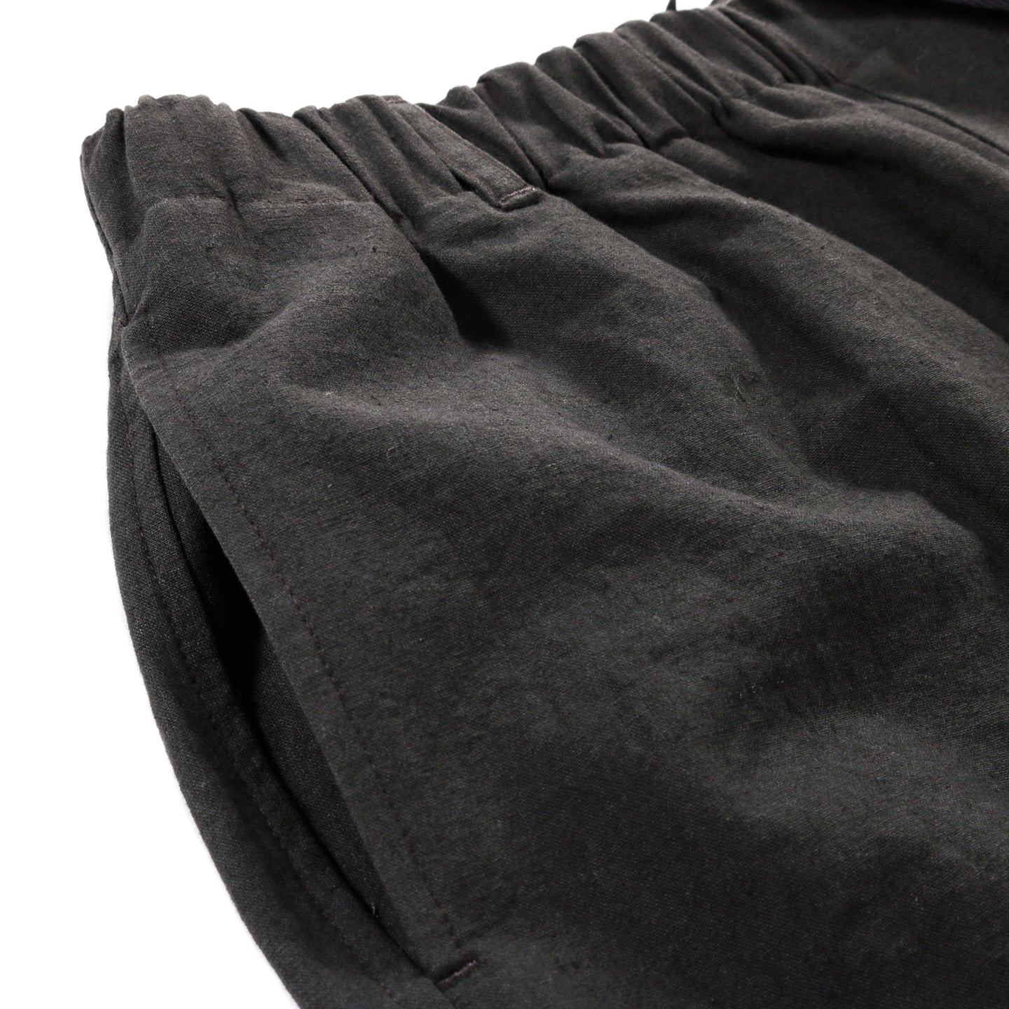 S.K. MANOR HILL SOLAR SHORT ANTIQUE BLACK LINEN COTTON