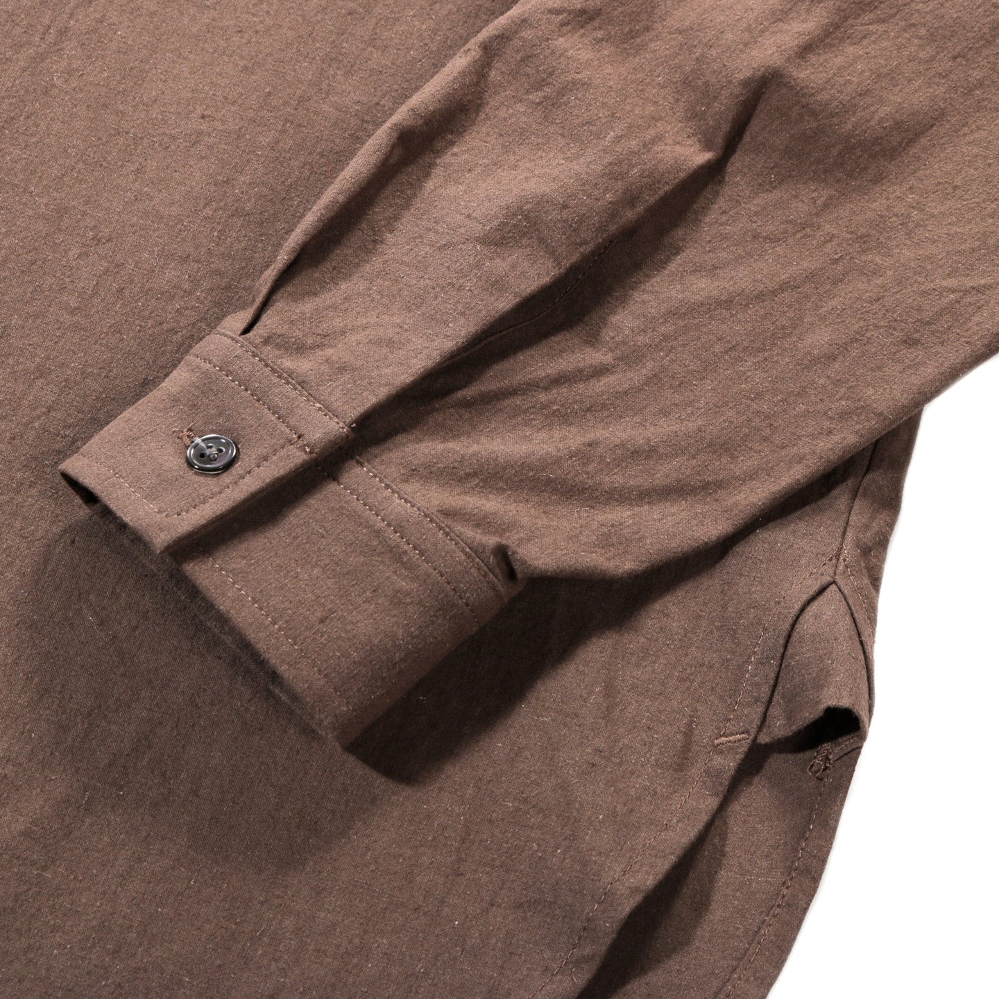 S.K. MANOR HILL SCRIBE SHIRT BROWN LINEN COTTON