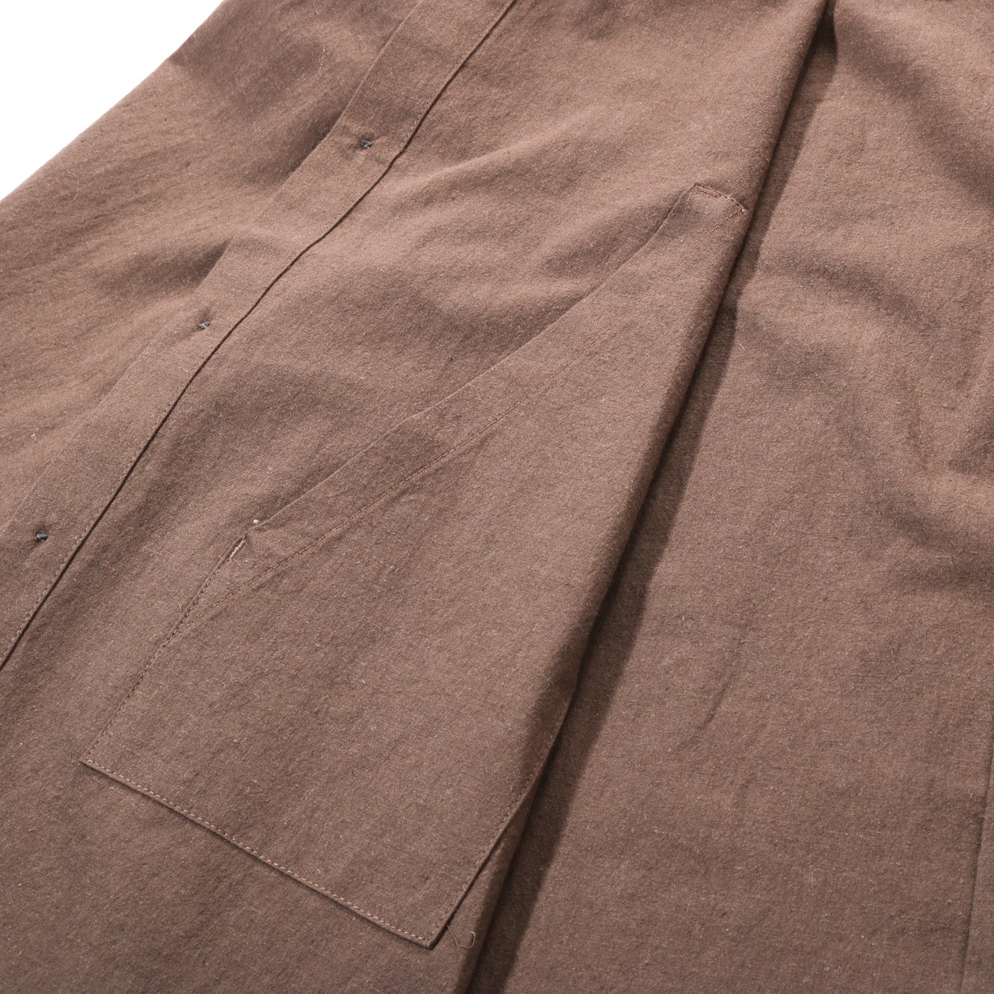 S.K. MANOR HILL SCRIBE SHIRT BROWN LINEN COTTON