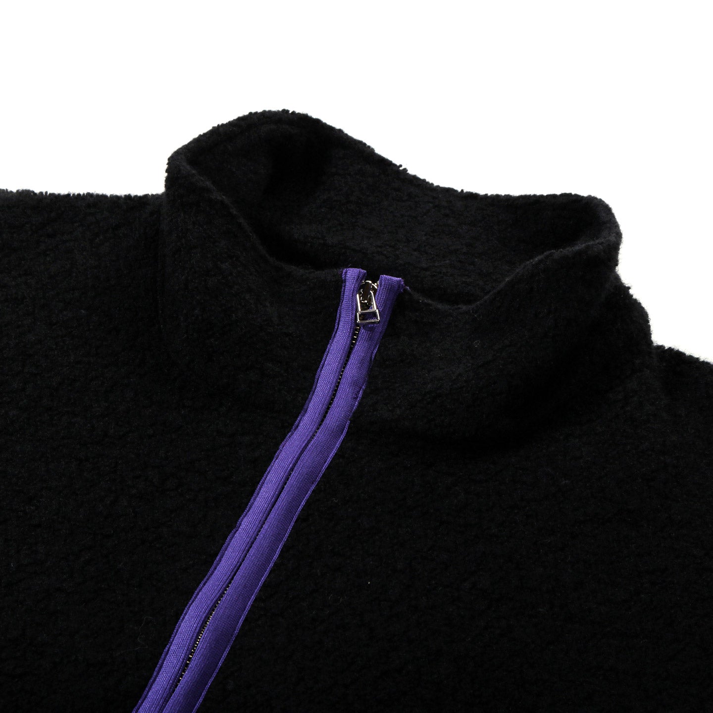 S.K. MANOR HILL HALF-ZIP PULLOVER BLACK REC WOOL PILE