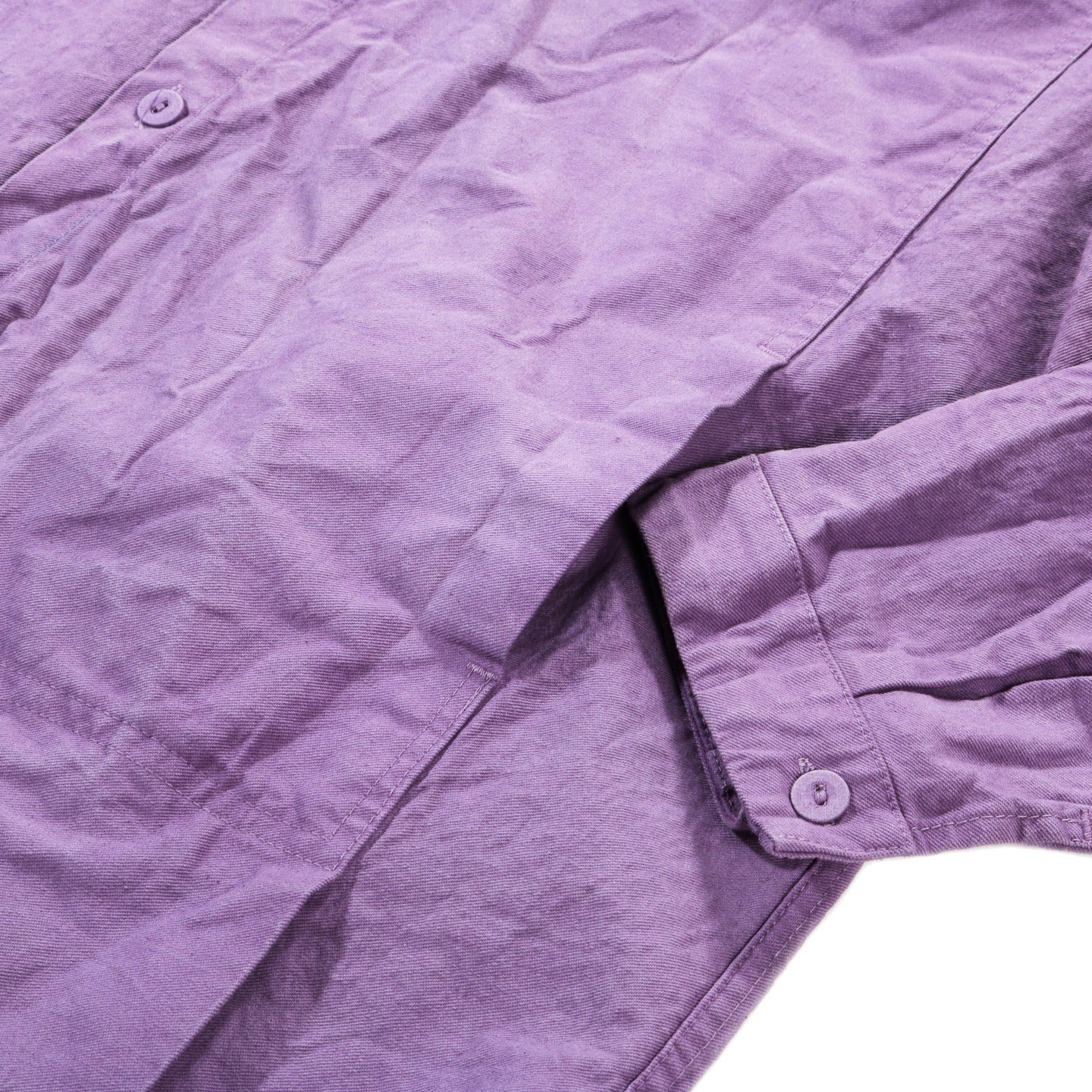 TENDER TYPE 401 PLEAT POCKET SHIRT COTTON DROP CLOTH PURPLE LOGWOOD