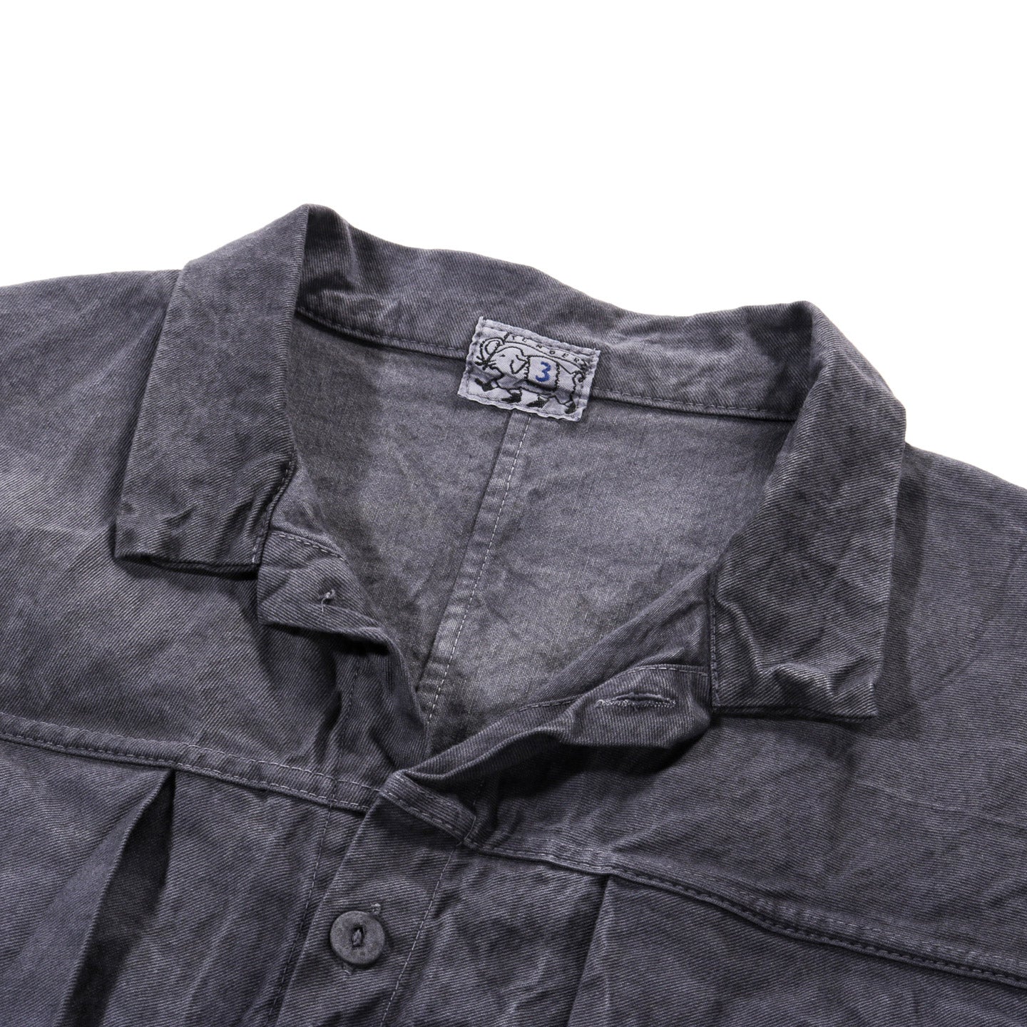 TENDER TYPE 402 TWO BIRDS SHIRT COTTON DROP CLOTH GREY LOGWOOD