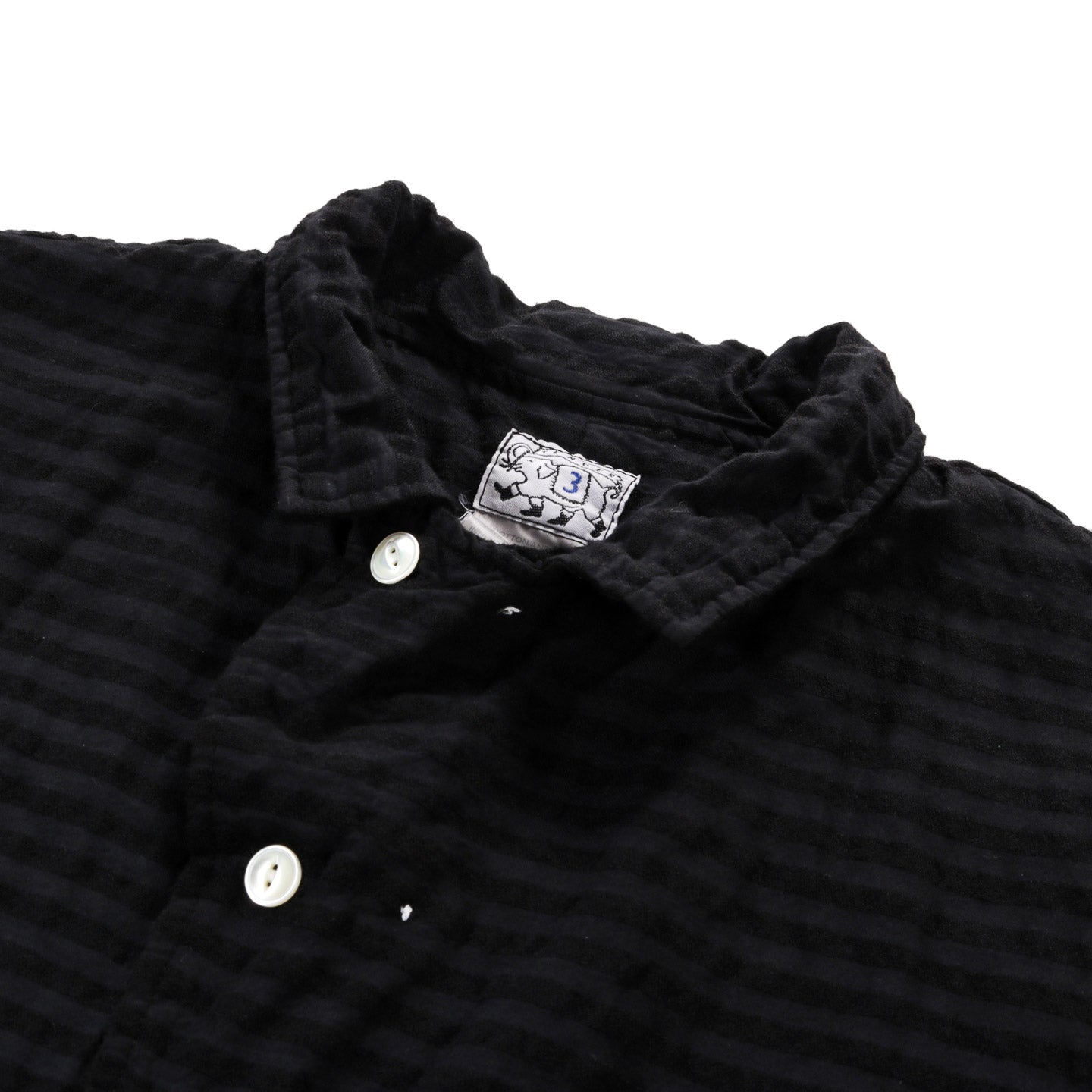 TENDER TYPE 918 TWO:ONE BUTTERFLY JACKET WOOL COTTON SEERSUCKER BLACK HOLE