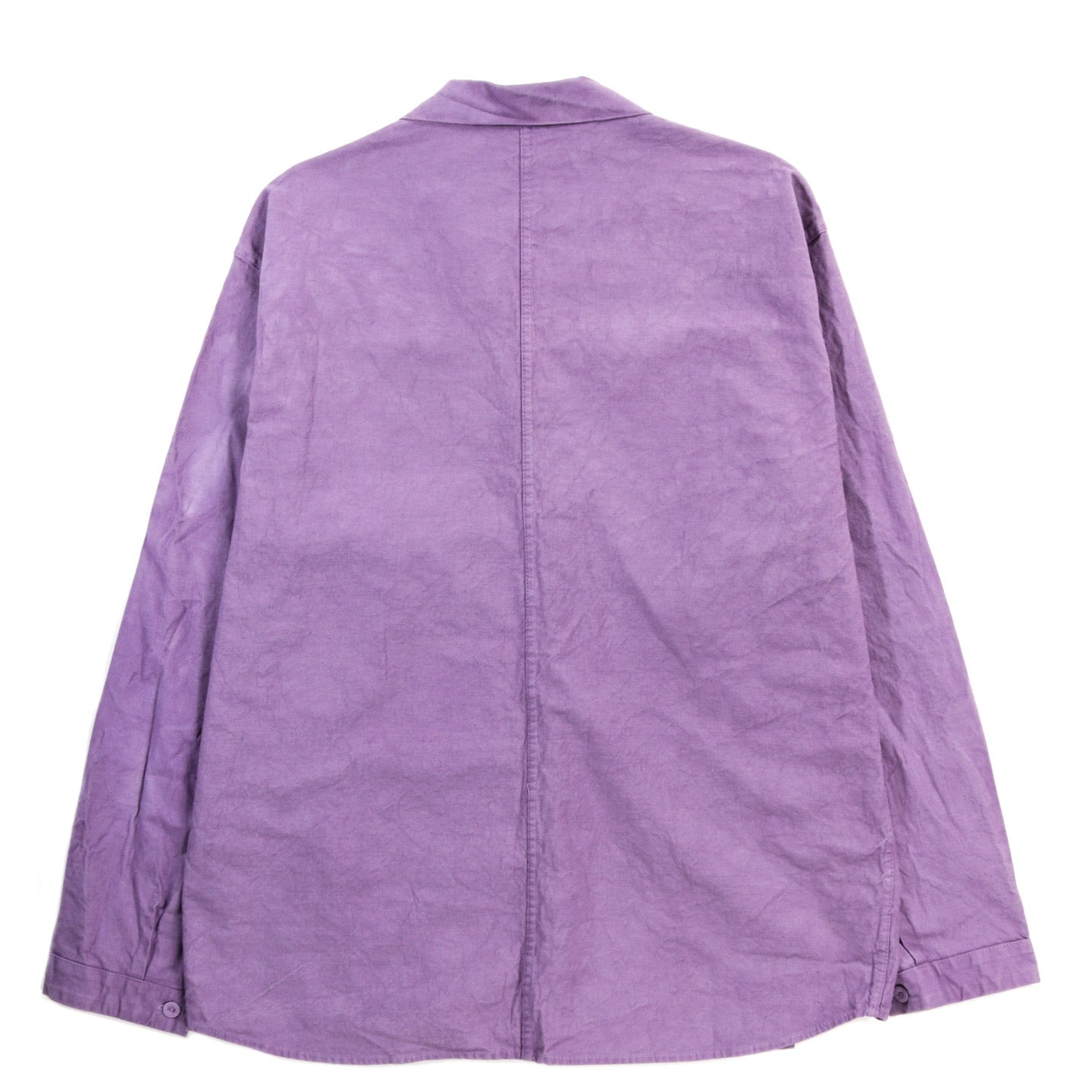 TENDER TYPE 401 PLEAT POCKET SHIRT COTTON DROP CLOTH PURPLE LOGWOOD