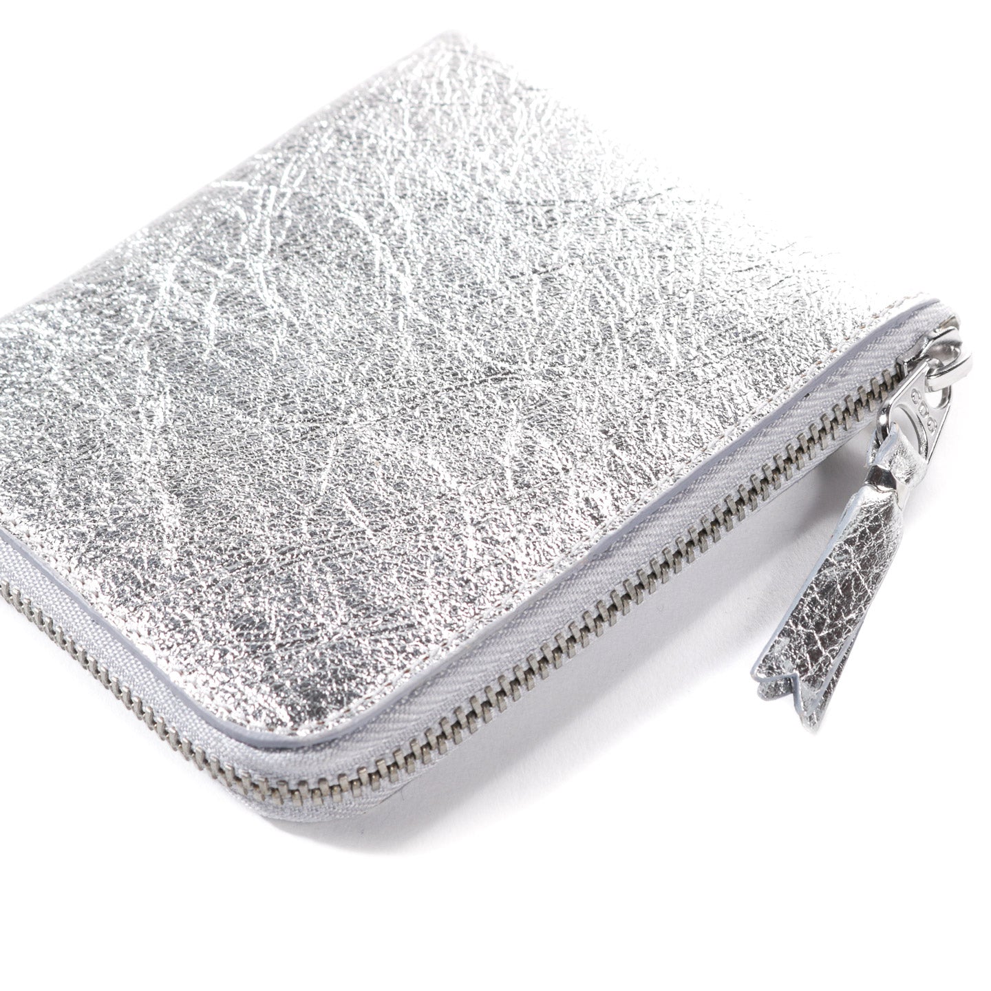 COMME DES GARCONS SA3100 GOLD LINE ZIP WALLET SILVER