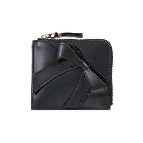 COMME DES GARCONS SA3100 BIG BOW ZIP WALLET BLACK