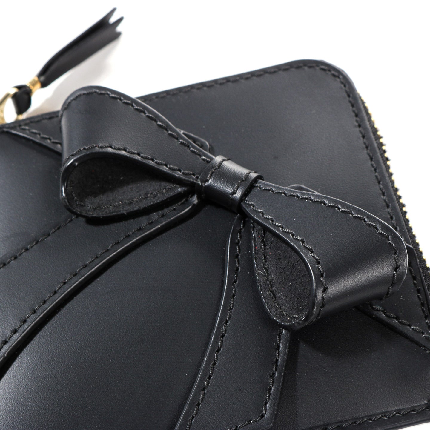 COMME DES GARCONS SA3100 BIG BOW ZIP WALLET BLACK