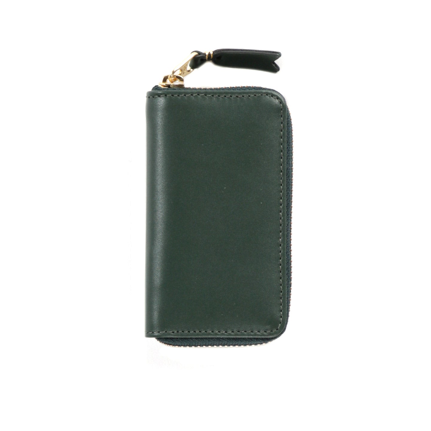 COMME DES GARCONS SA410X CLASSIC LEATHER ZIP WALLET BOTTLE GREEN