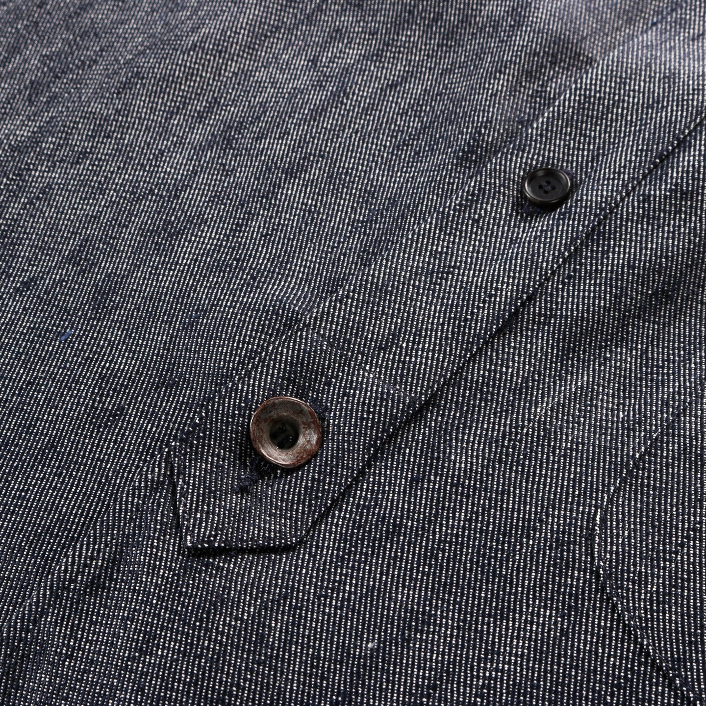 WANZE SCALLOP SHIRT LINEN COTTON DENIM
