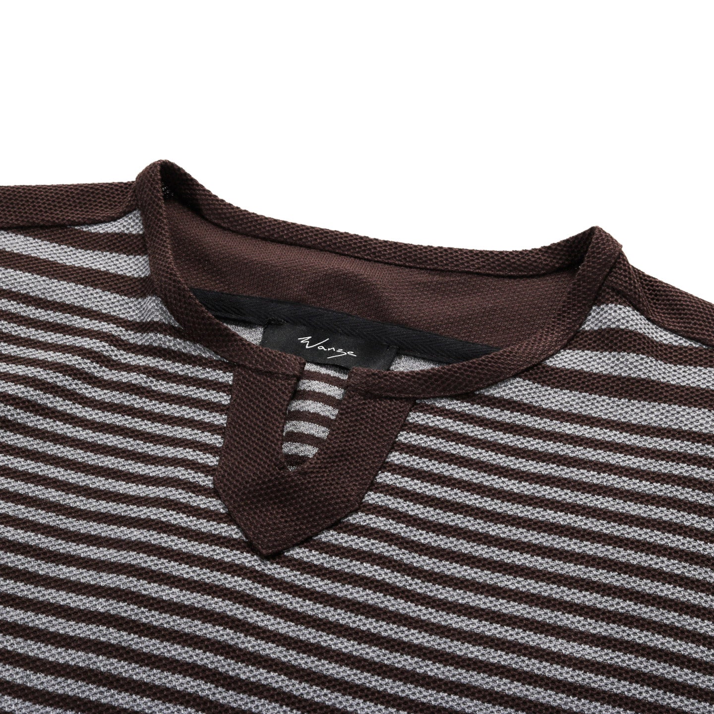 WANZE RUGBY LONG SLEEVE COTTON WAFFLE STRIPE