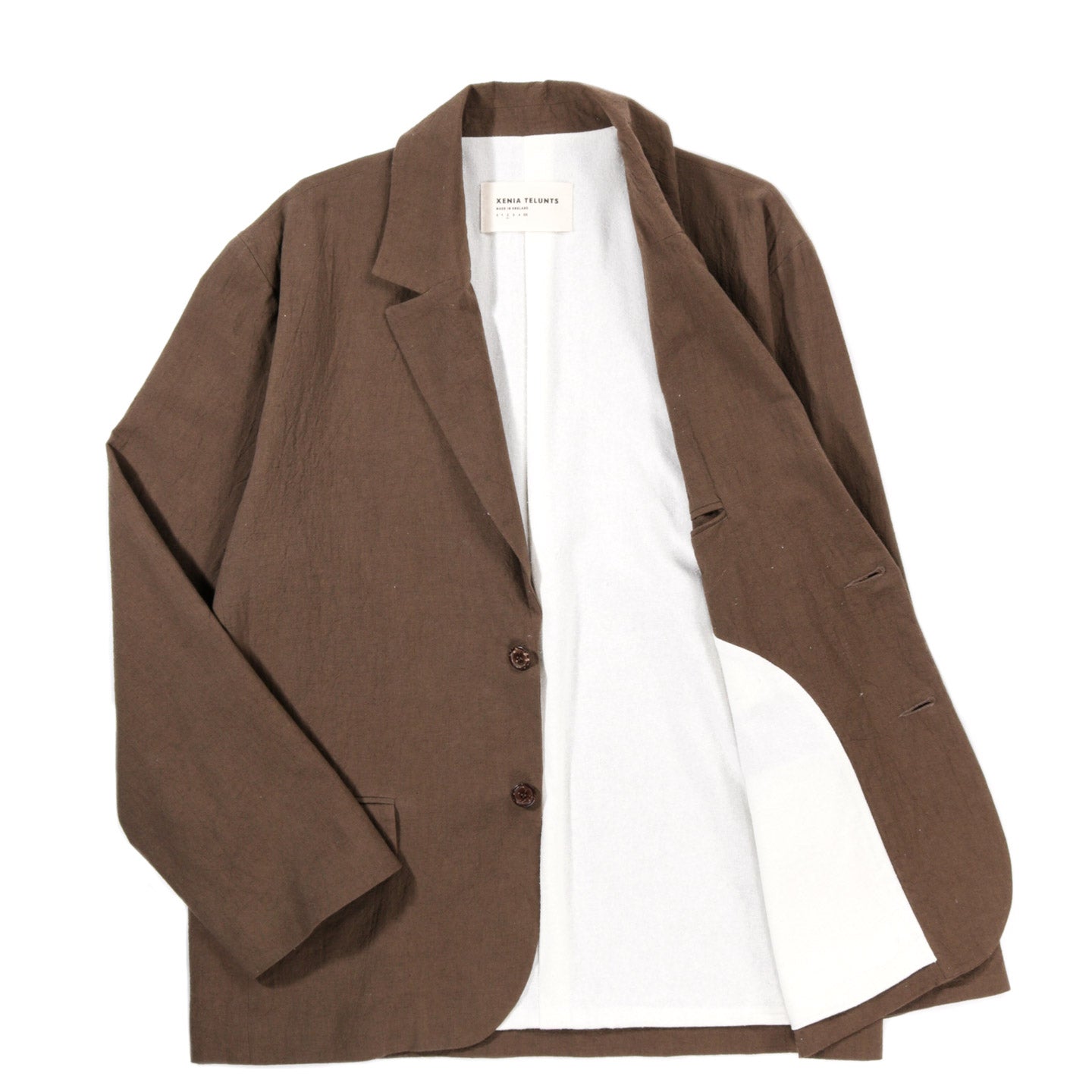 XENIA TELUNTS COTTON BLAZER BROWN