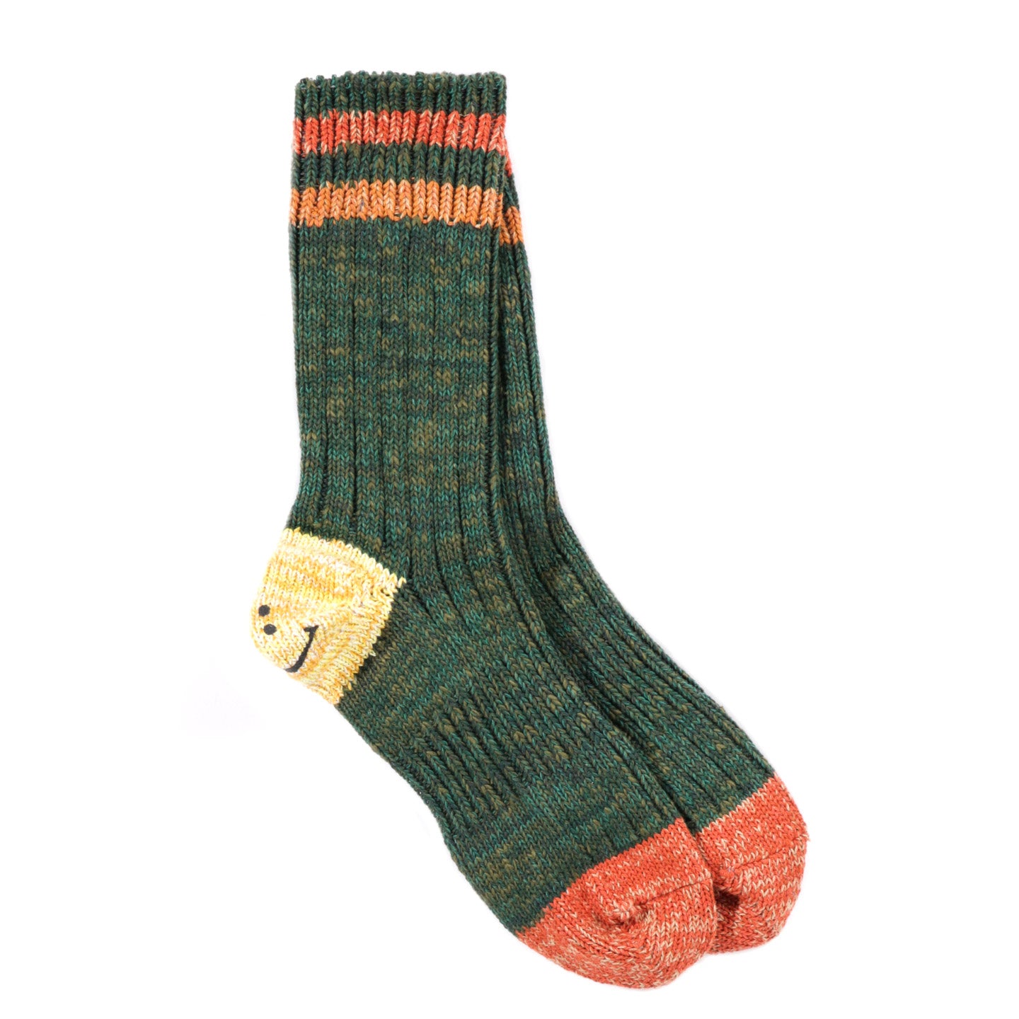 KAPITAL 60 YARNS IVY RAINBOWY HAPPY HEEL SOCKS GREEN