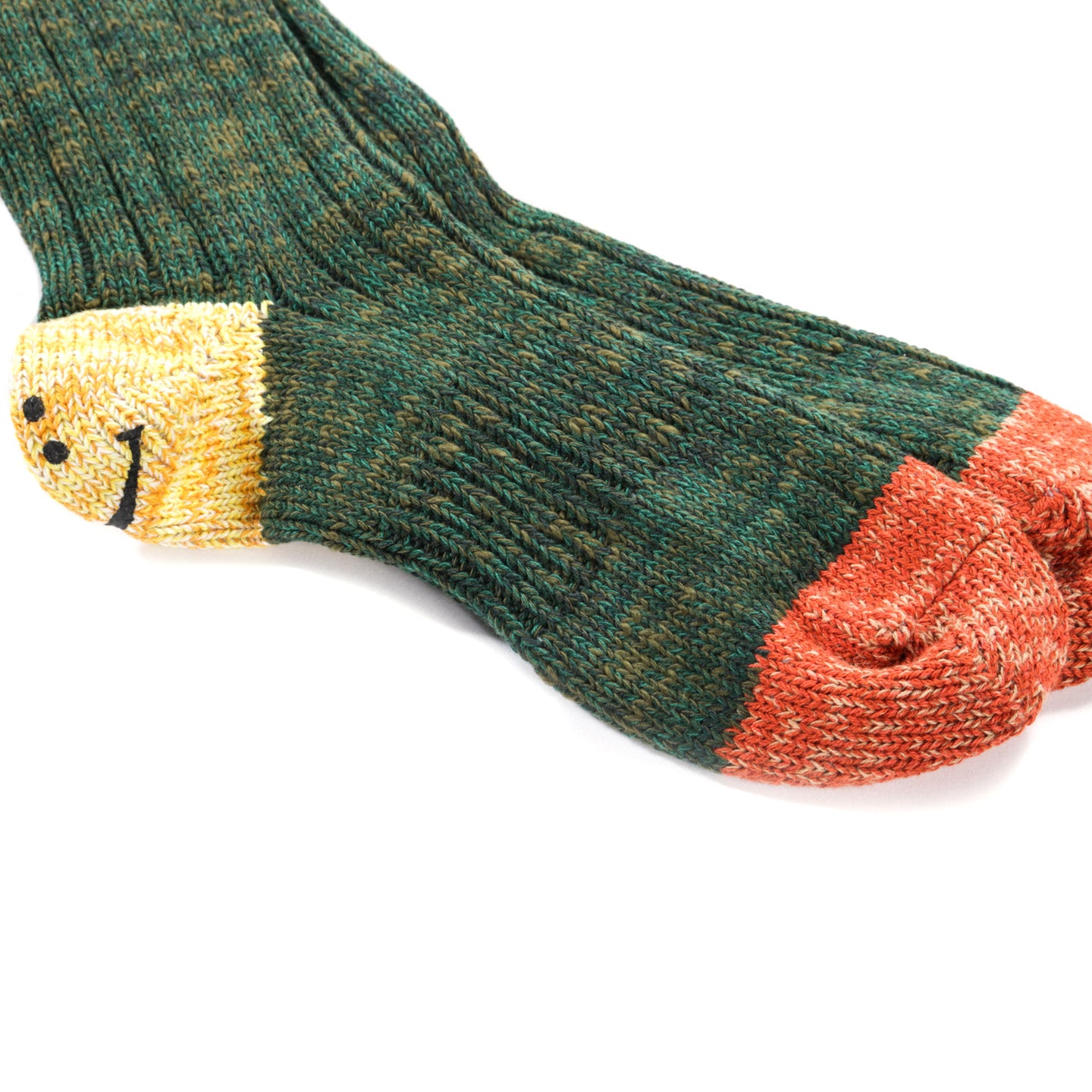 KAPITAL 60 YARNS IVY RAINBOWY HAPPY HEEL SOCKS GREEN