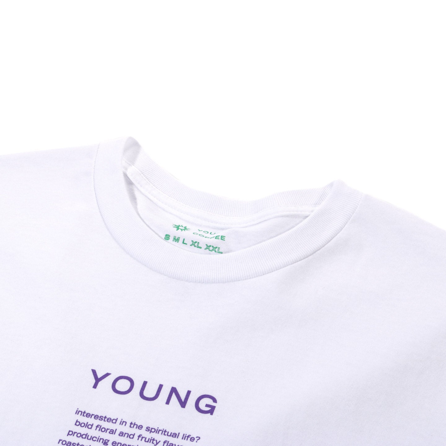 YOUNG COFFEE LABEL TEE WHITE