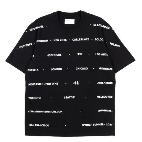 4SDESIGNS CITIES T-SHIRT BLACK