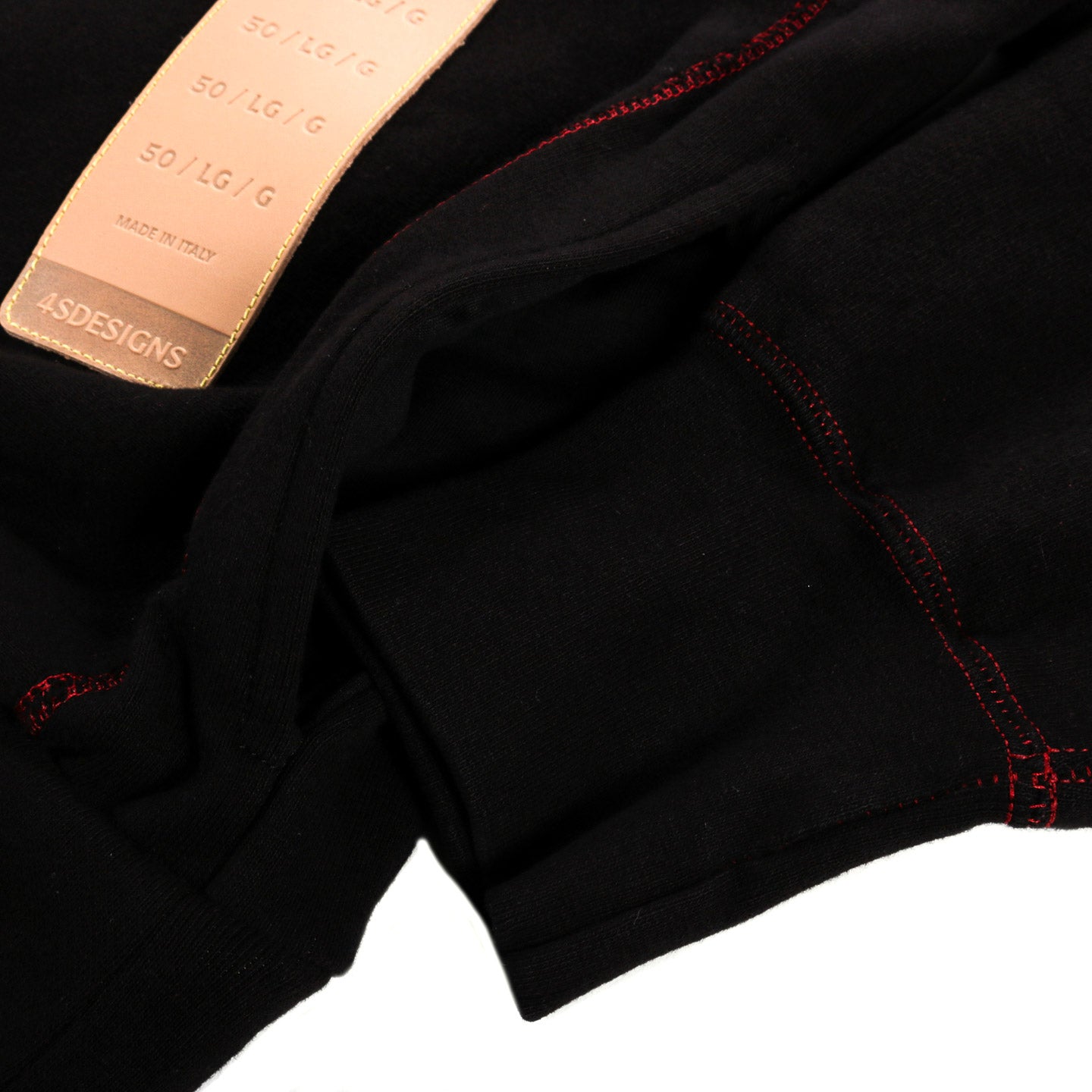 4SDESIGNS RECYCLED SIZE TAG ECO CREWNECK BLACK OVERDYE - L(A)