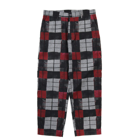 4SDESIGNS EVERYDAY PANT SHARPIE PRINT PLAID LIGHT GREY