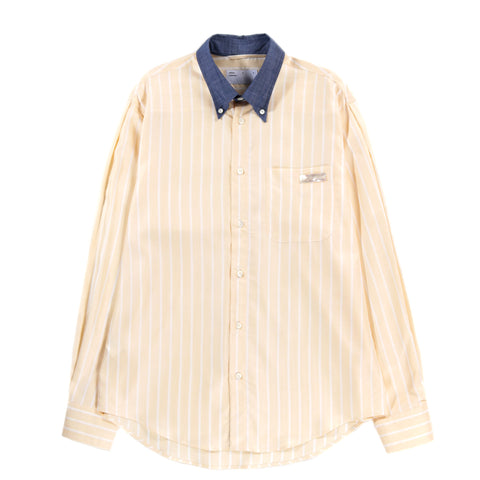 4SDESIGNS CLASSIC SP SHIRT 5OZ YELLOW STRIPE TENCEL OXFORD