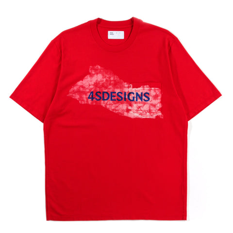 4SDESIGNS TIE DYE LOGO T-SHIRT RED