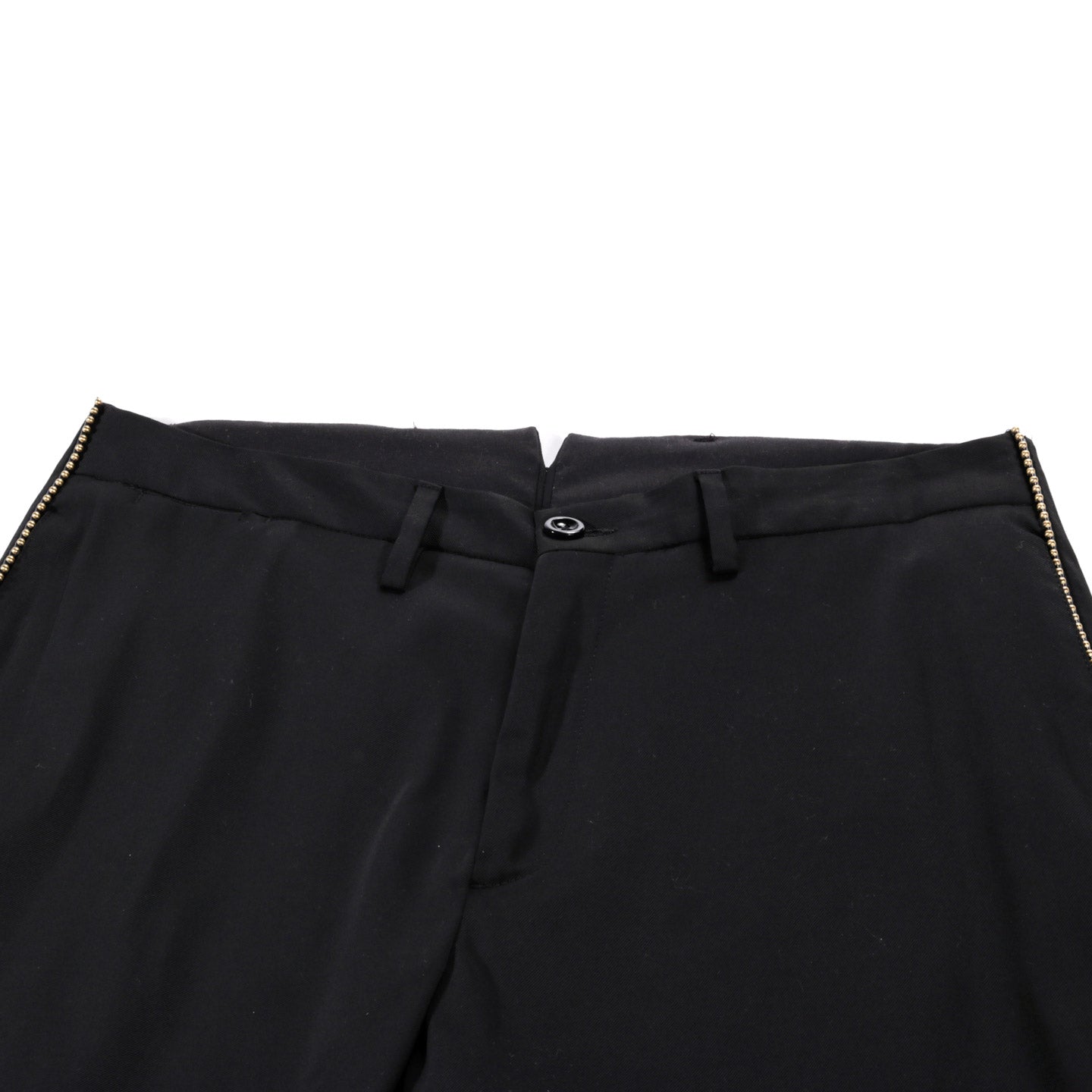 4SDESIGNS H.SARTORIAL PANT BLACK PC TWILL LEATHER STUD PIPING