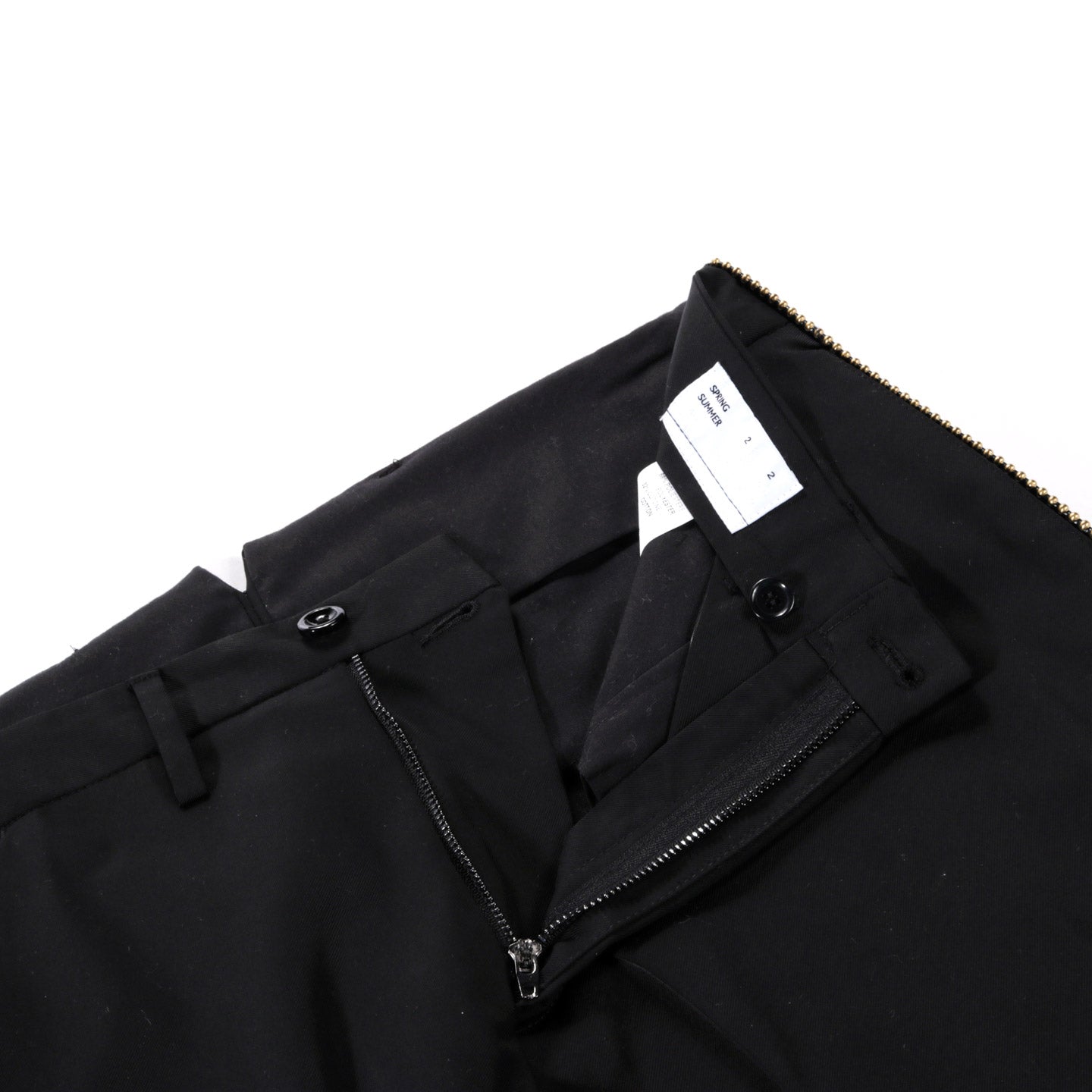4SDESIGNS H.SARTORIAL PANT BLACK PC TWILL LEATHER STUD PIPING