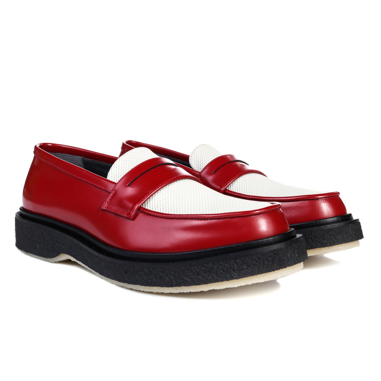 ADIEU TYPE 5 LOAFER POLIDO DEEP RED / DOTS EMBOSSED WHITE