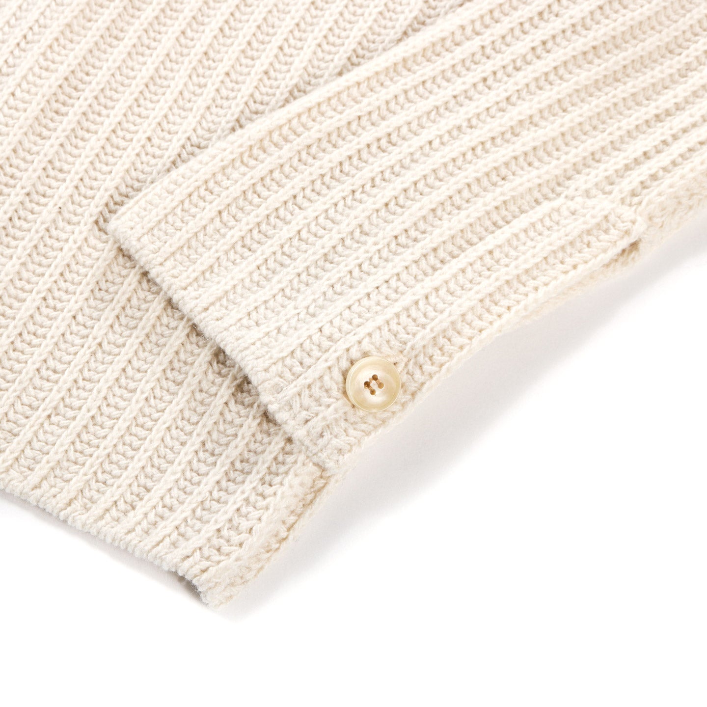 AURALEE BRUSHED COTTON WOOL RIB KNIT SHIRT WHITE