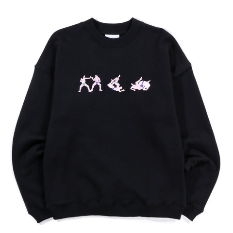 CARNE BOLLENTE KARATE QUEEN CREWNECK BLACK