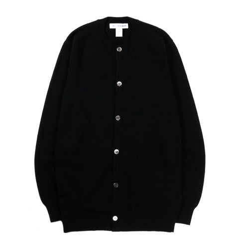 COMME DES GARCONS SHIRT N002 CREW NECK CARDIGAN BLACK