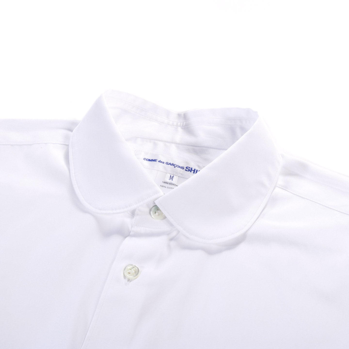 COMME DES GARCONS SHIRT FOREVER B217 WIDE CLASSIC ROUNDED COLLAR WHITE