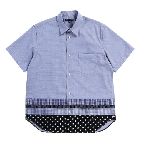 COMME DES GARCONS HOMME B021 SHORTSLEEVE SHIRT NAVY / WHITE X MIX