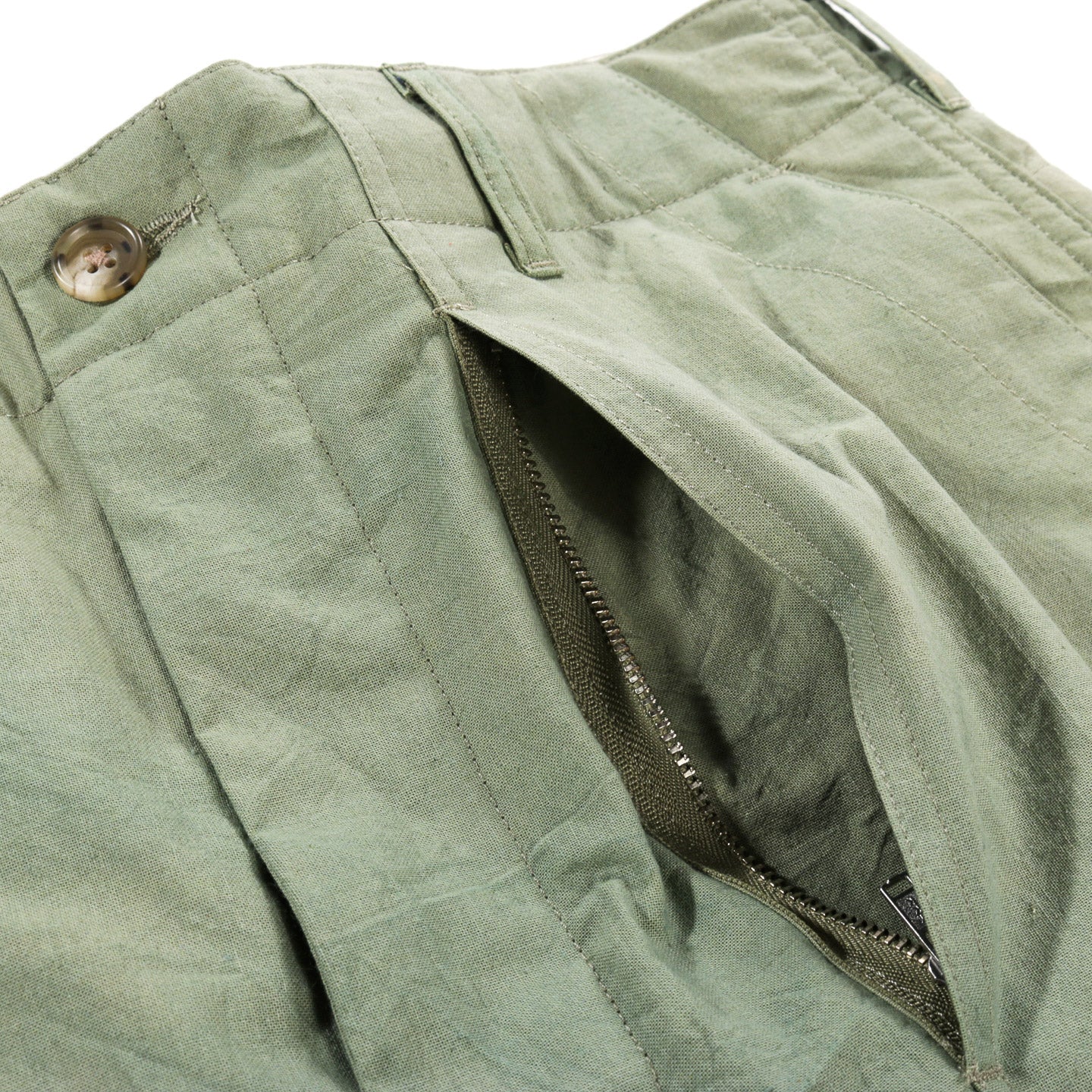ENGINEERED GARMENTS FATIGUE SHORT OLIVE COTTON SHEETING