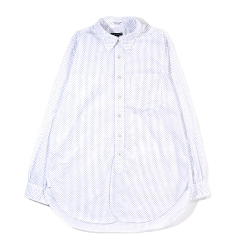 ENGINEERED GARMENTS 19 CENTURY BD SHIRT WHITE NAVY MICRO POLKA DOT BROADCLOTH