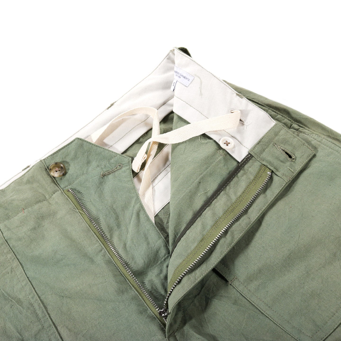 ENGINEERED GARMENTS FATIGUE SHORT OLIVE COTTON SHEETING