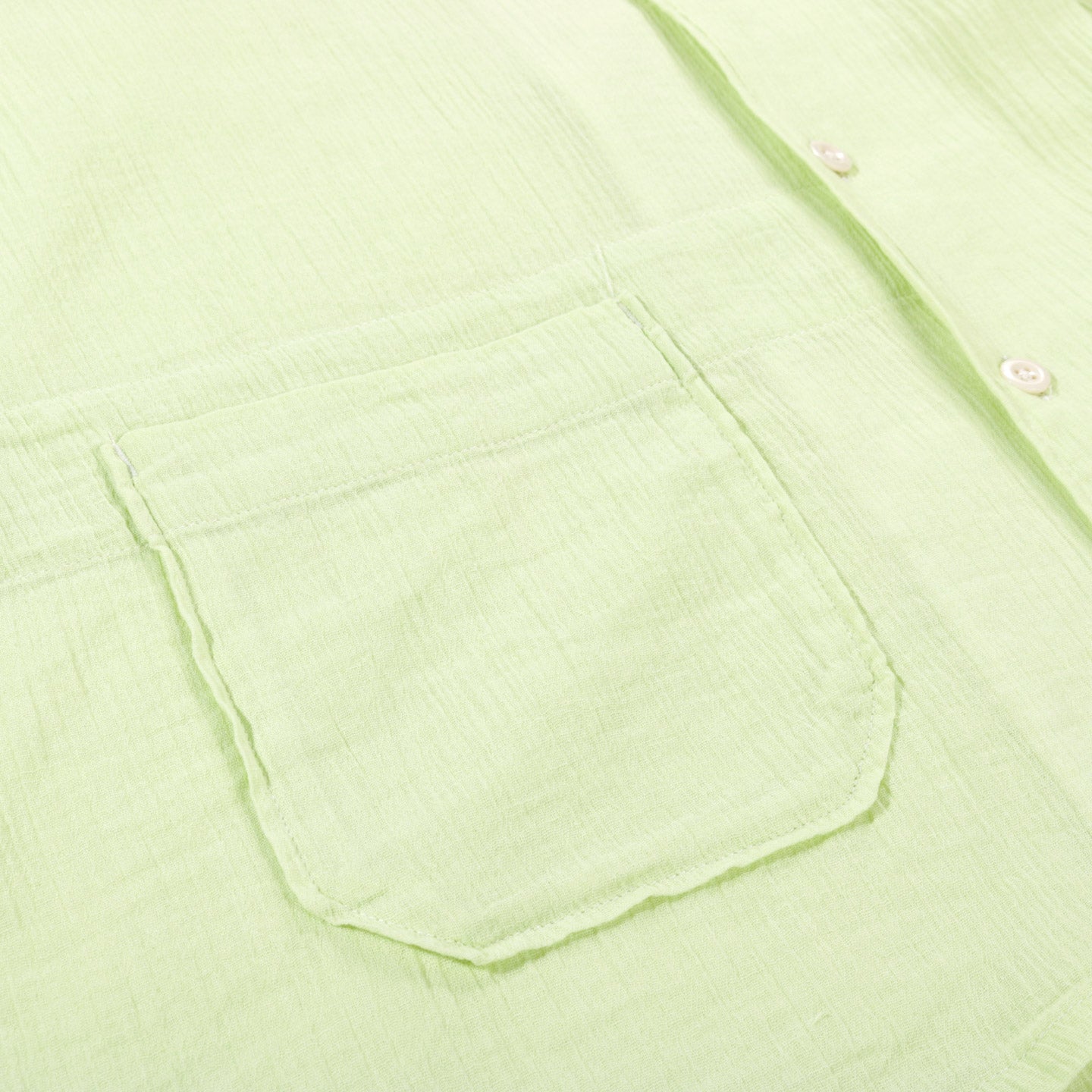 ENGINEERED GARMENTS CAMP SHIRT LIME COTTON CREPE