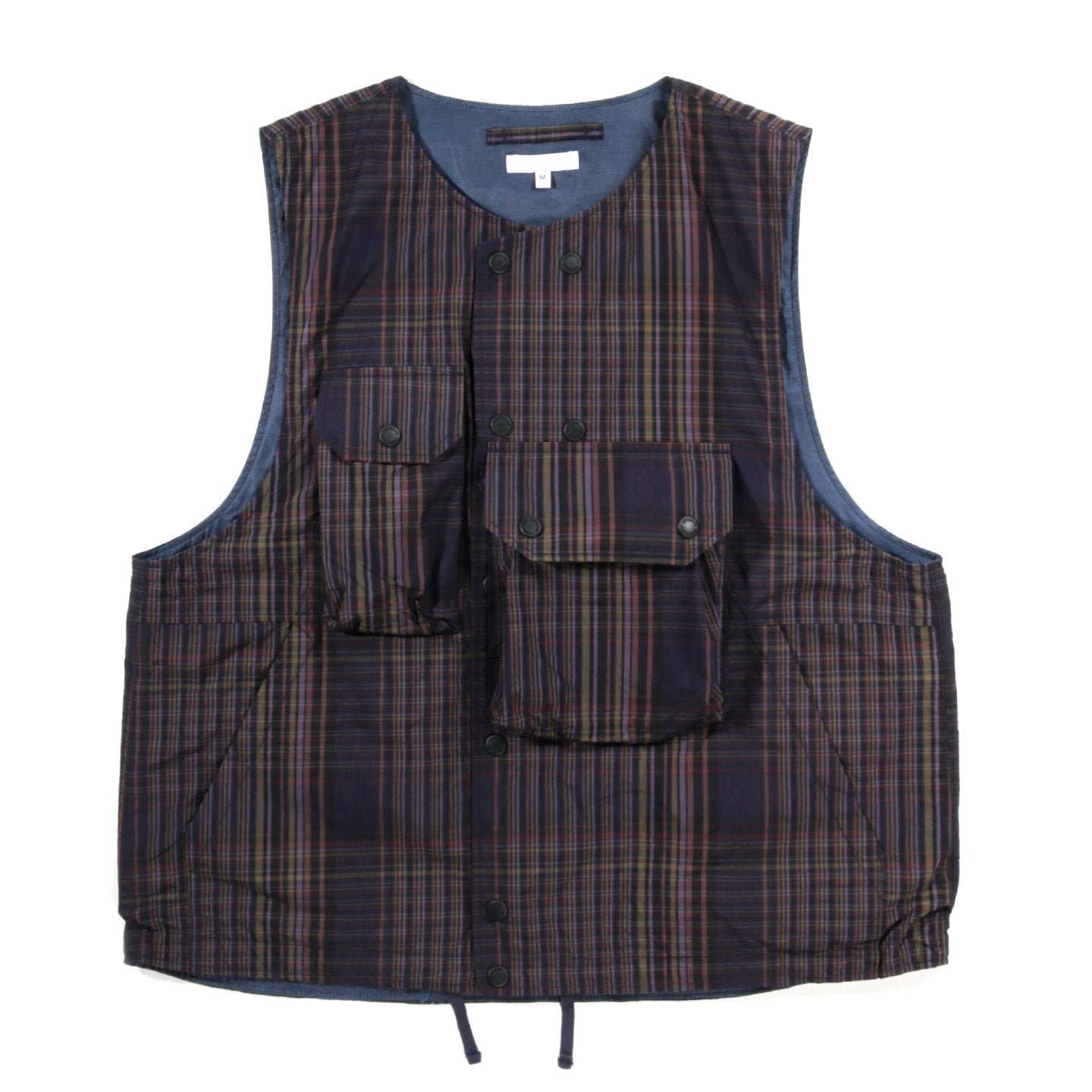 ENGINEERED GARMENTS COVER VEST MULTI COLOR NYCO PLAID