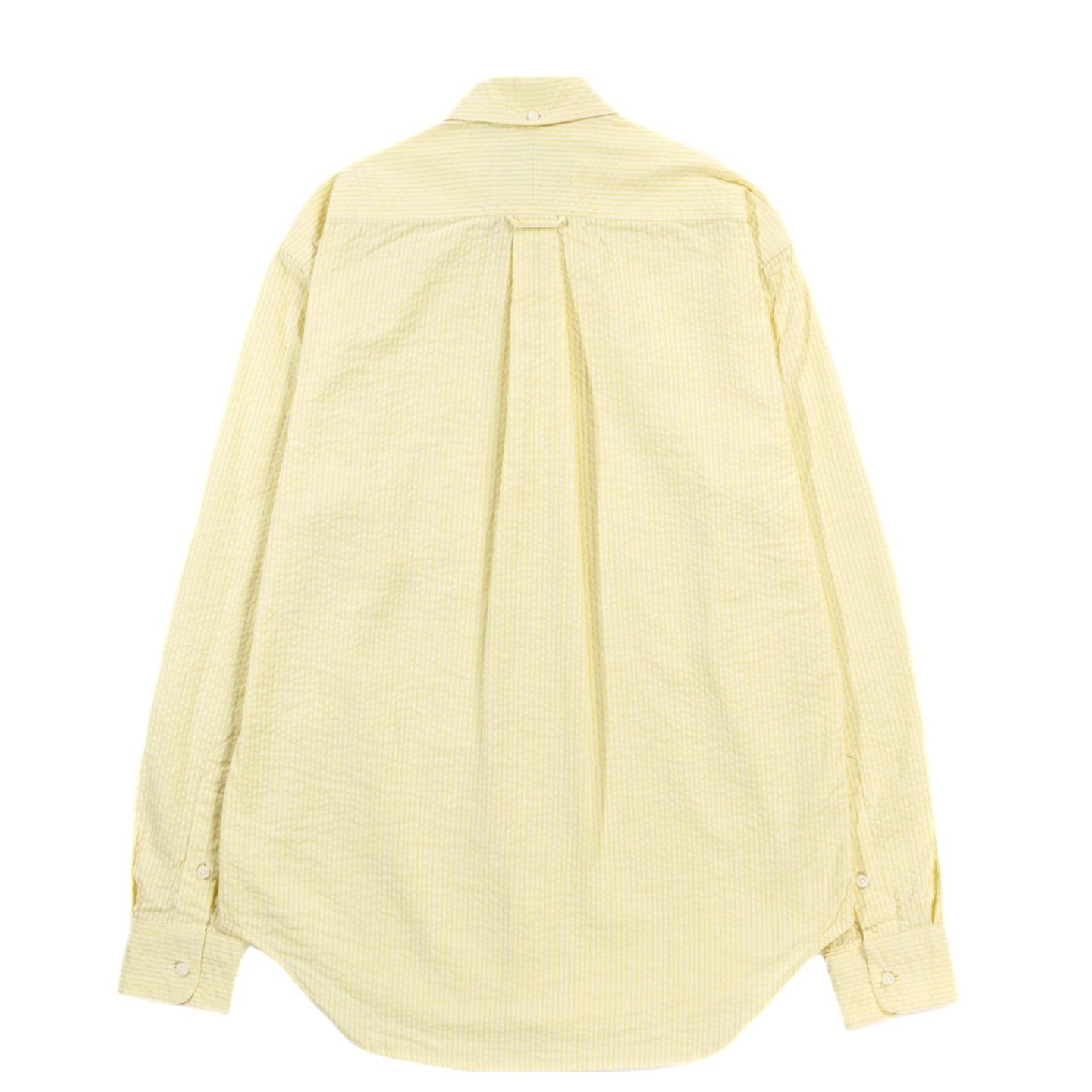 GITMAN VINTAGE BUTTON DOWN YELLOW TONAL STRIPE SEERSUCKER