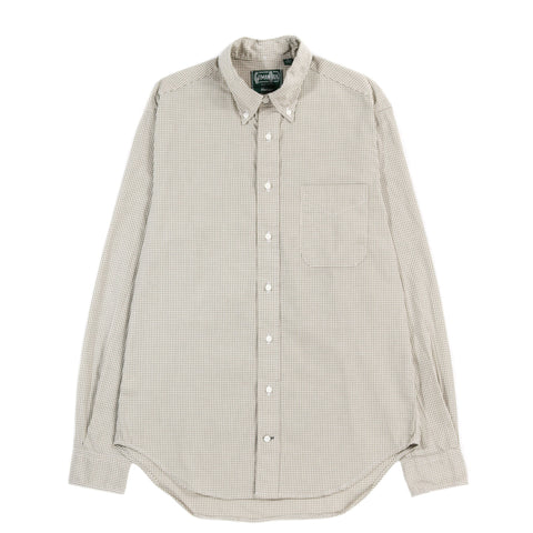 GITMAN VINTAGE BUTTON DOWN GREEN ARCHIVE POPLIN GINGHAM