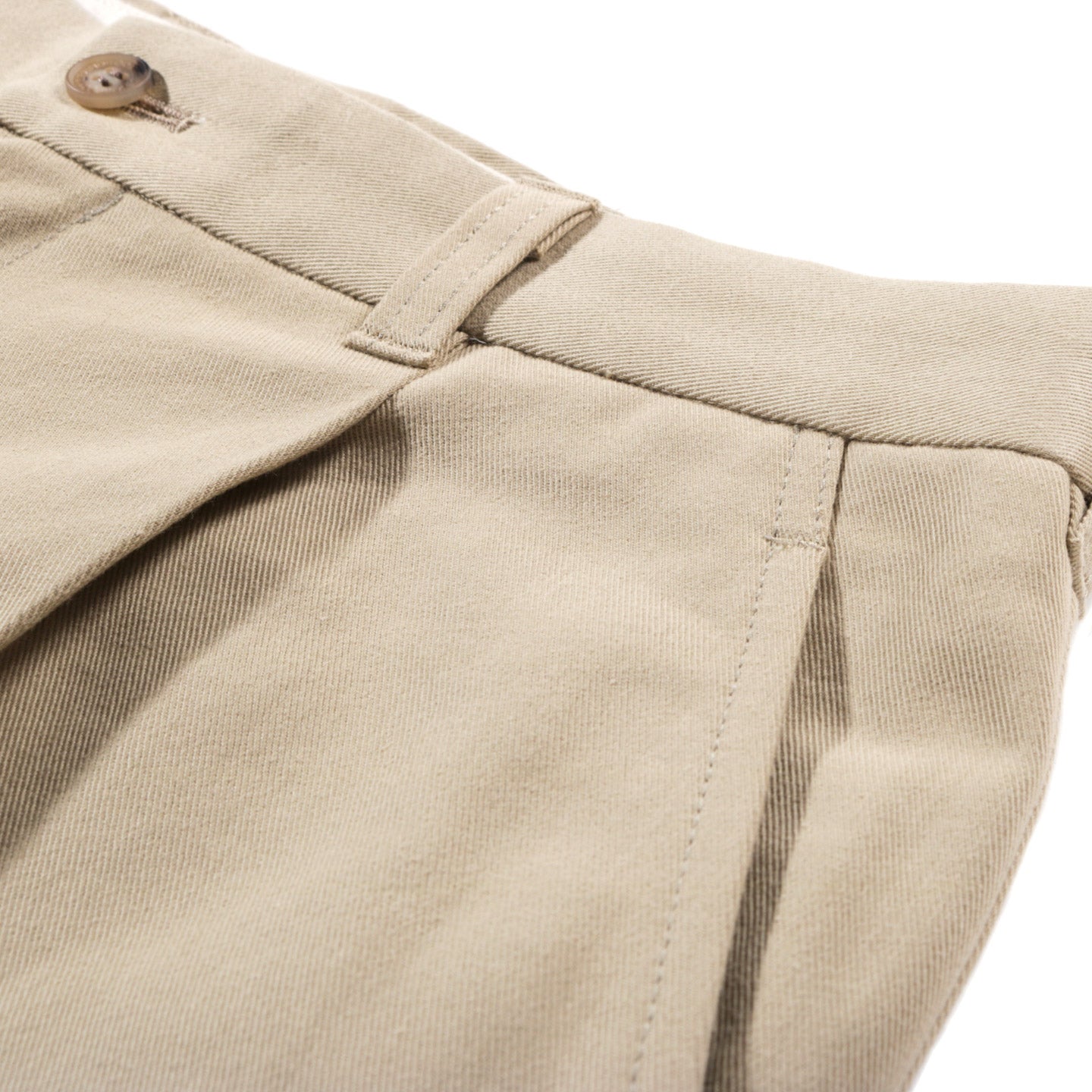 COMME DES GARCONS HOMME P003 WIDE PLEATED CHINO PANT BEIGE