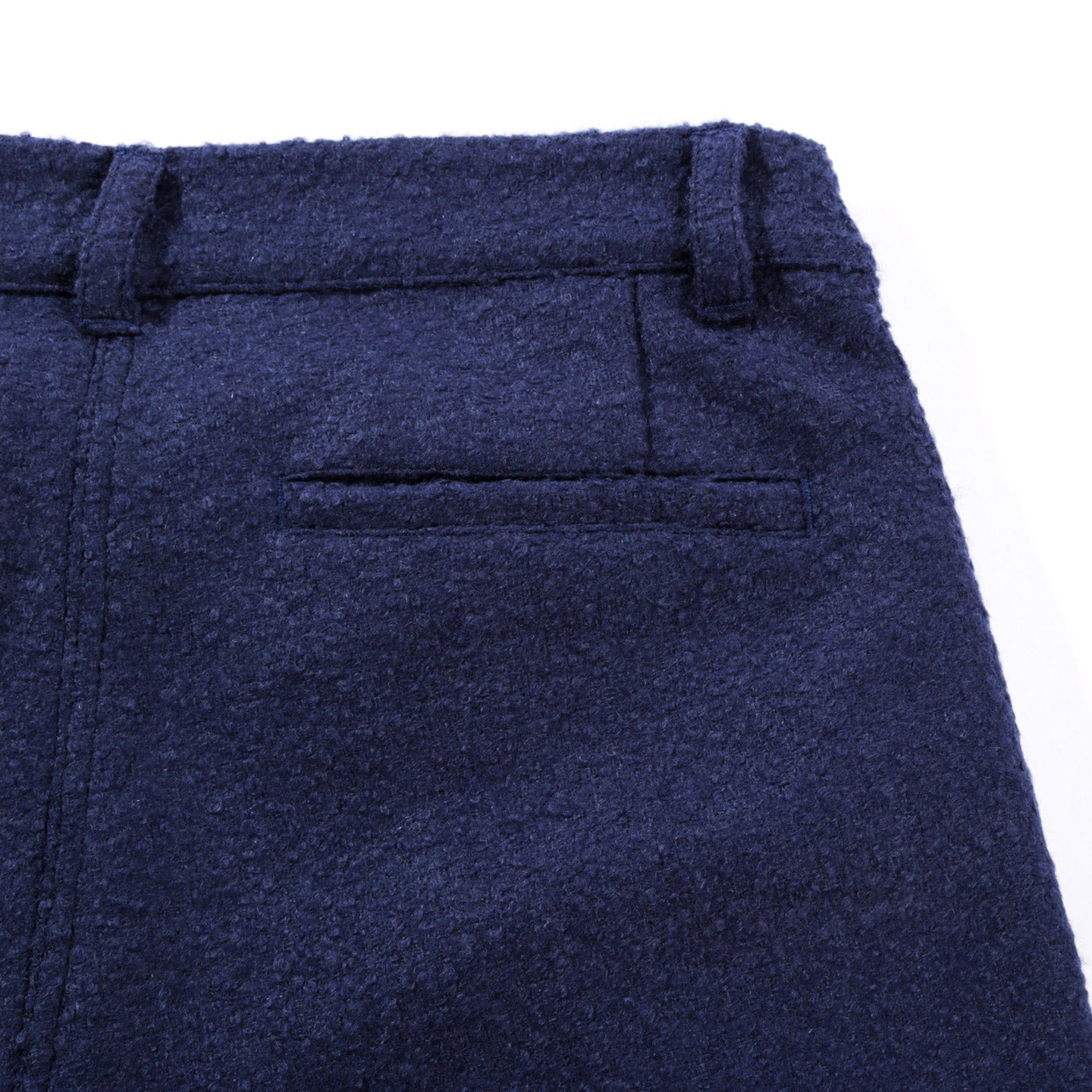 HOUSE OF ST. CLAIR SINGLE PLEAT TROUSER NAVY BOILED WOOL