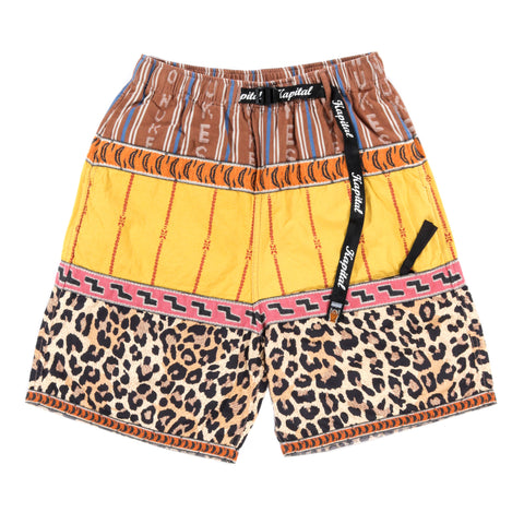 KAPITAL CRAZY PATCHWORK ECO BAKA SHORTS YELLOW