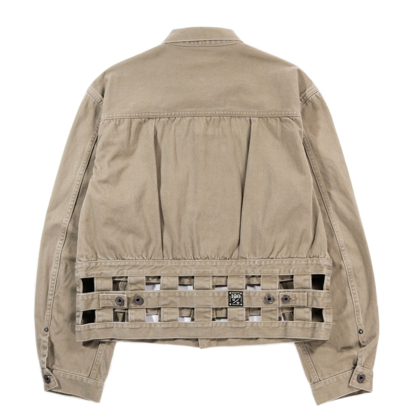 KAPITAL VINTAGE SATIN WINDOWPANE 1ST JACKET MOCHA BEIGE