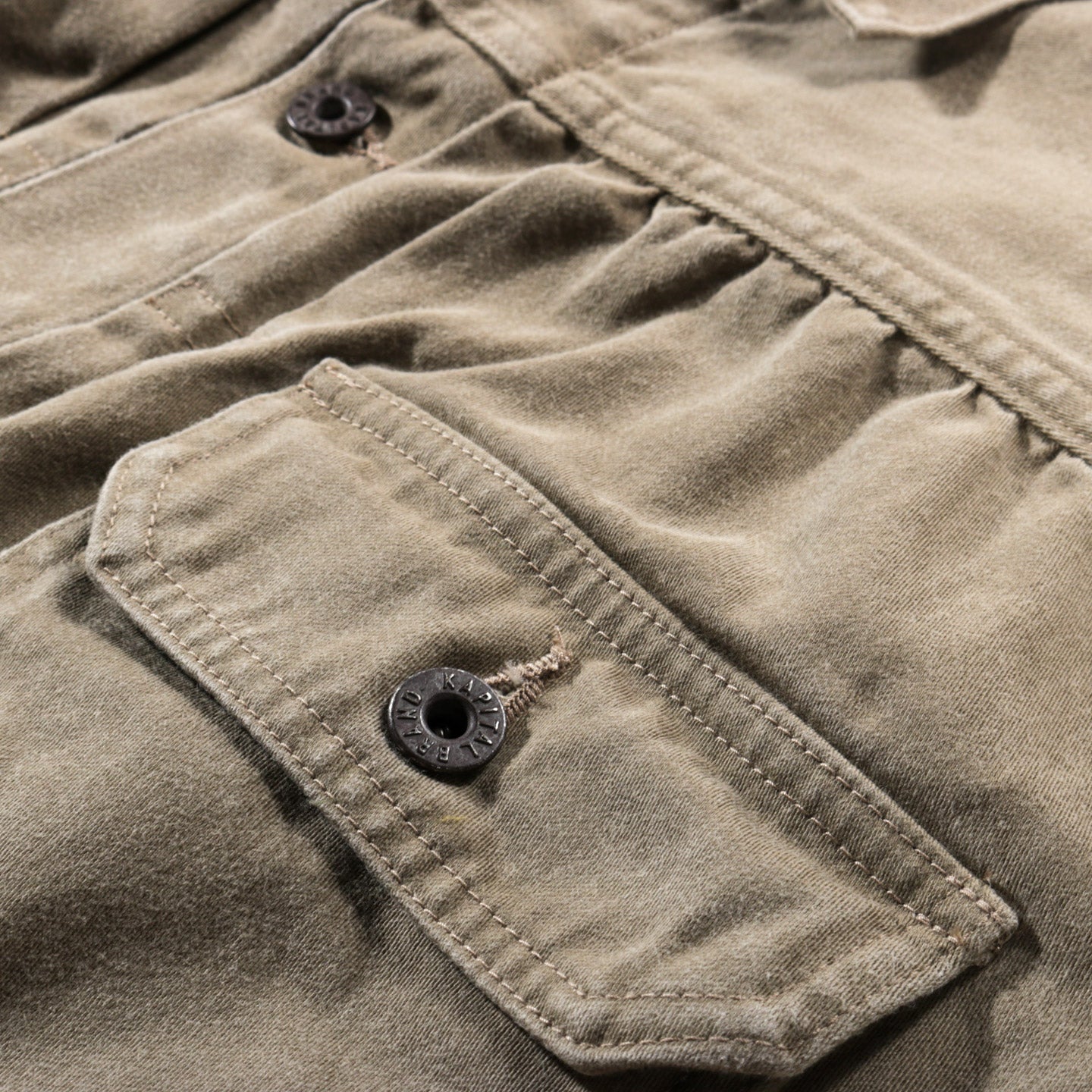 KAPITAL VINTAGE SATIN WINDOWPANE 1ST JACKET MOCHA BEIGE