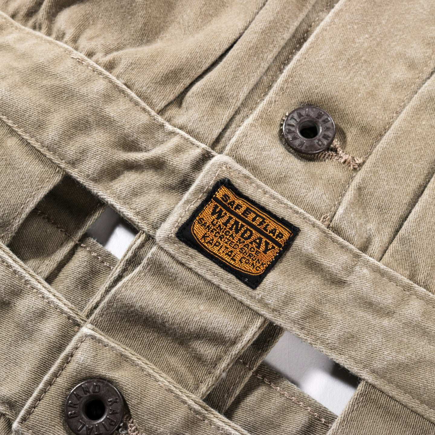 KAPITAL VINTAGE SATIN WINDOWPANE 1ST JACKET MOCHA BEIGE